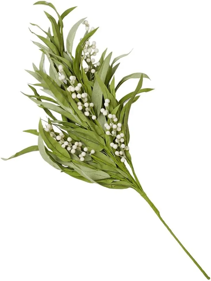 Factory Direct Craft Artificial Willow Foliage and Cream Berry Bush for Spring Arrangements and Summer Decorating - 30" H