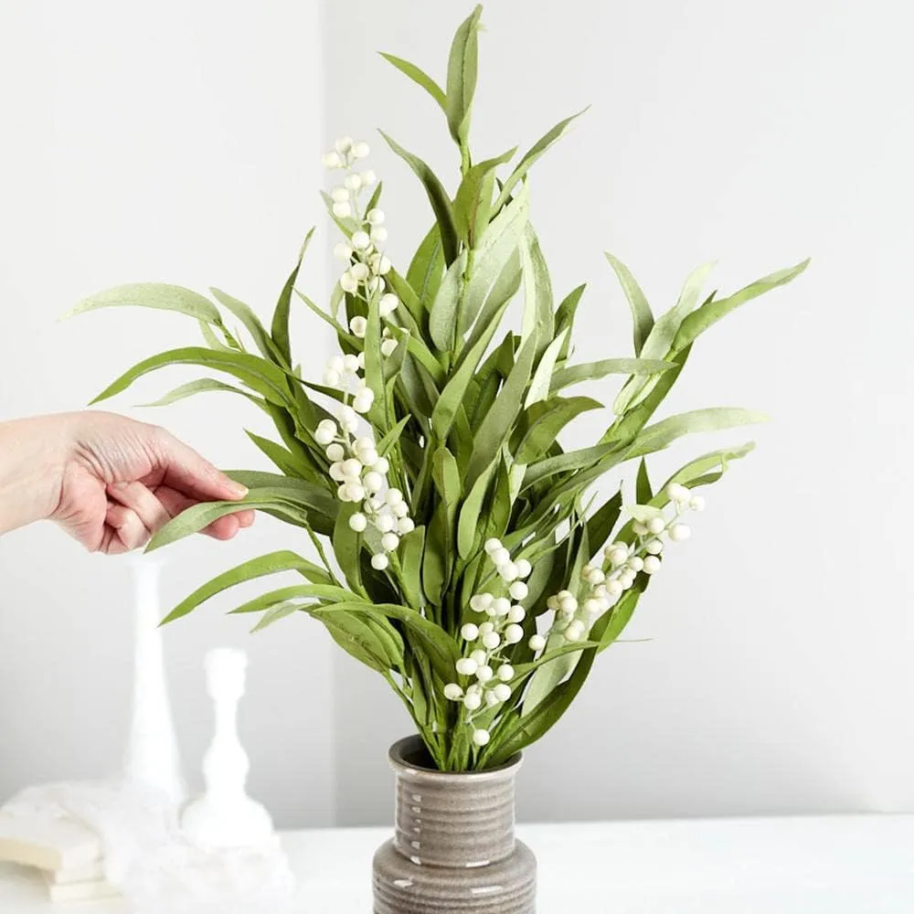 Factory Direct Craft Artificial Willow Foliage and Cream Berry Bush for Spring Arrangements and Summer Decorating - 30" H