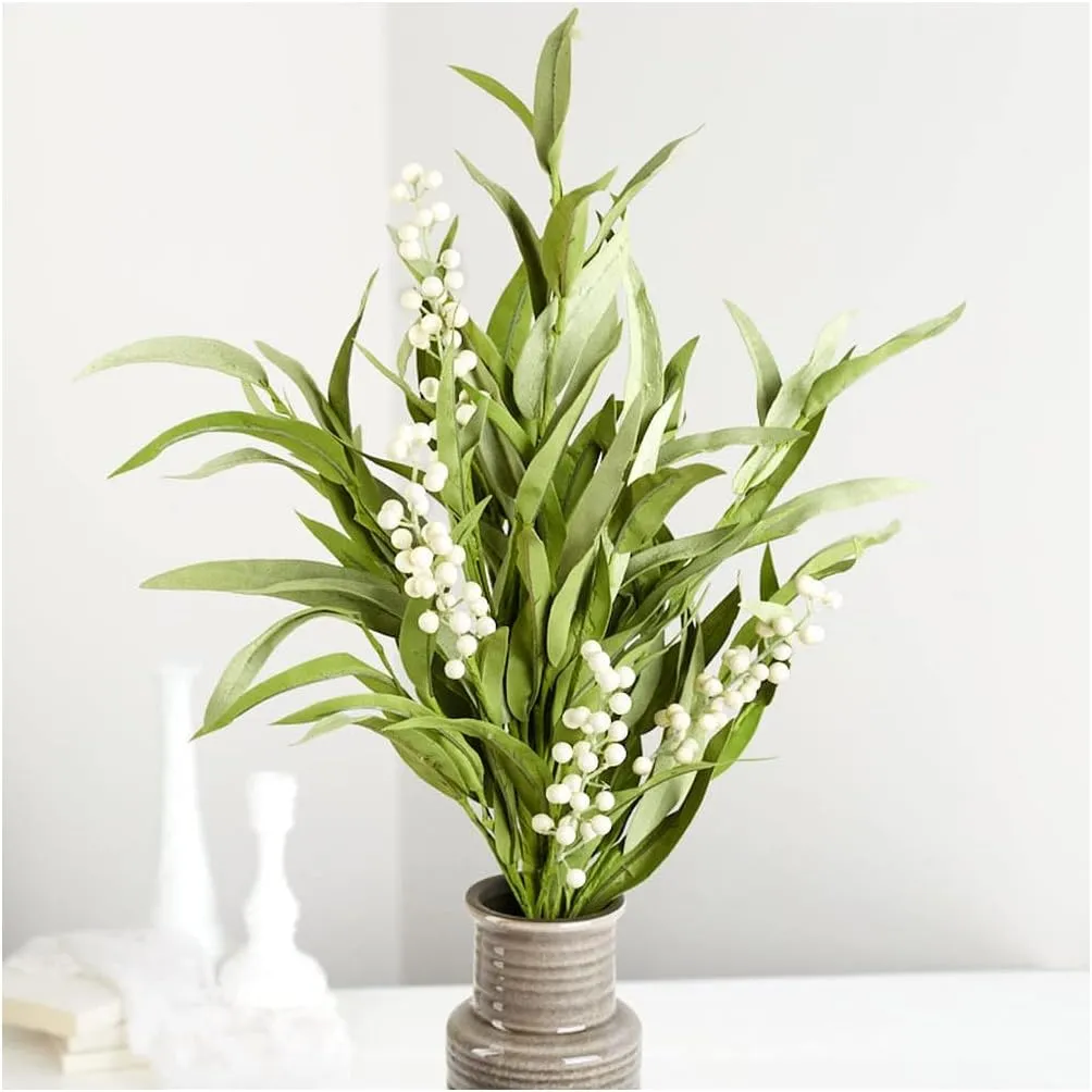 Factory Direct Craft Artificial Willow Foliage and Cream Berry Bush for Spring Arrangements and Summer Decorating - 30" H