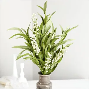 Factory Direct Craft Artificial Willow Foliage and Cream Berry Bush for Spring Arrangements and Summer Decorating - 30" H