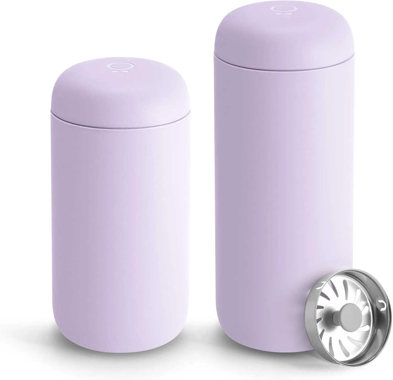Fellow 16 oz Carter Move Travel Mug - Vacuum-Insulated Stainless Steel Travel Coffee Mug - Coffee Tumbler with Ceramic Interior and Splash Guard - Lavender Purple