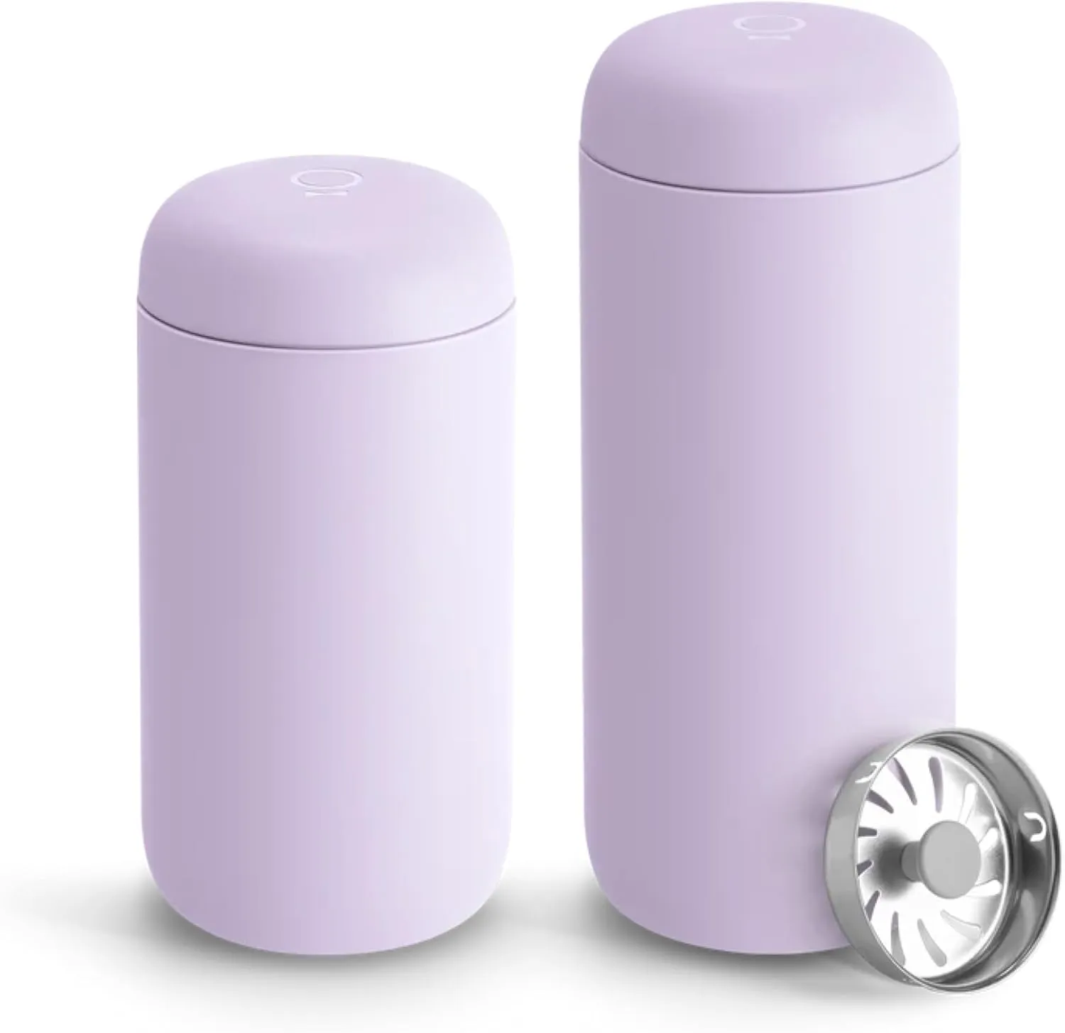 Fellow 16 oz Carter Move Travel Mug - Vacuum-Insulated Stainless Steel Travel Coffee Mug - Coffee Tumbler with Ceramic Interior and Splash Guard - Lavender Purple