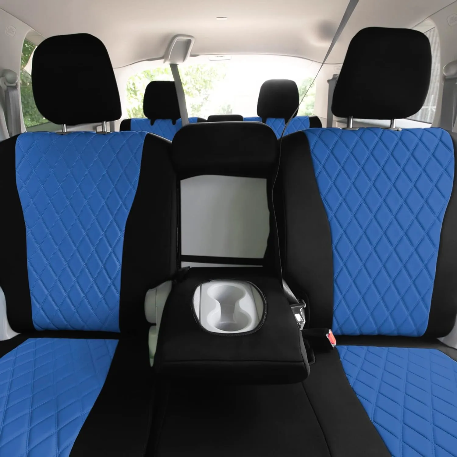 FH Group Custom Fit Car Seat Covers for 2016–2022 Honda Pilot, 2nd Row Blue Ultraflex Neoprene Car Seat Covers, Waterproof Automotive Seat Cover, Honda Accessories
