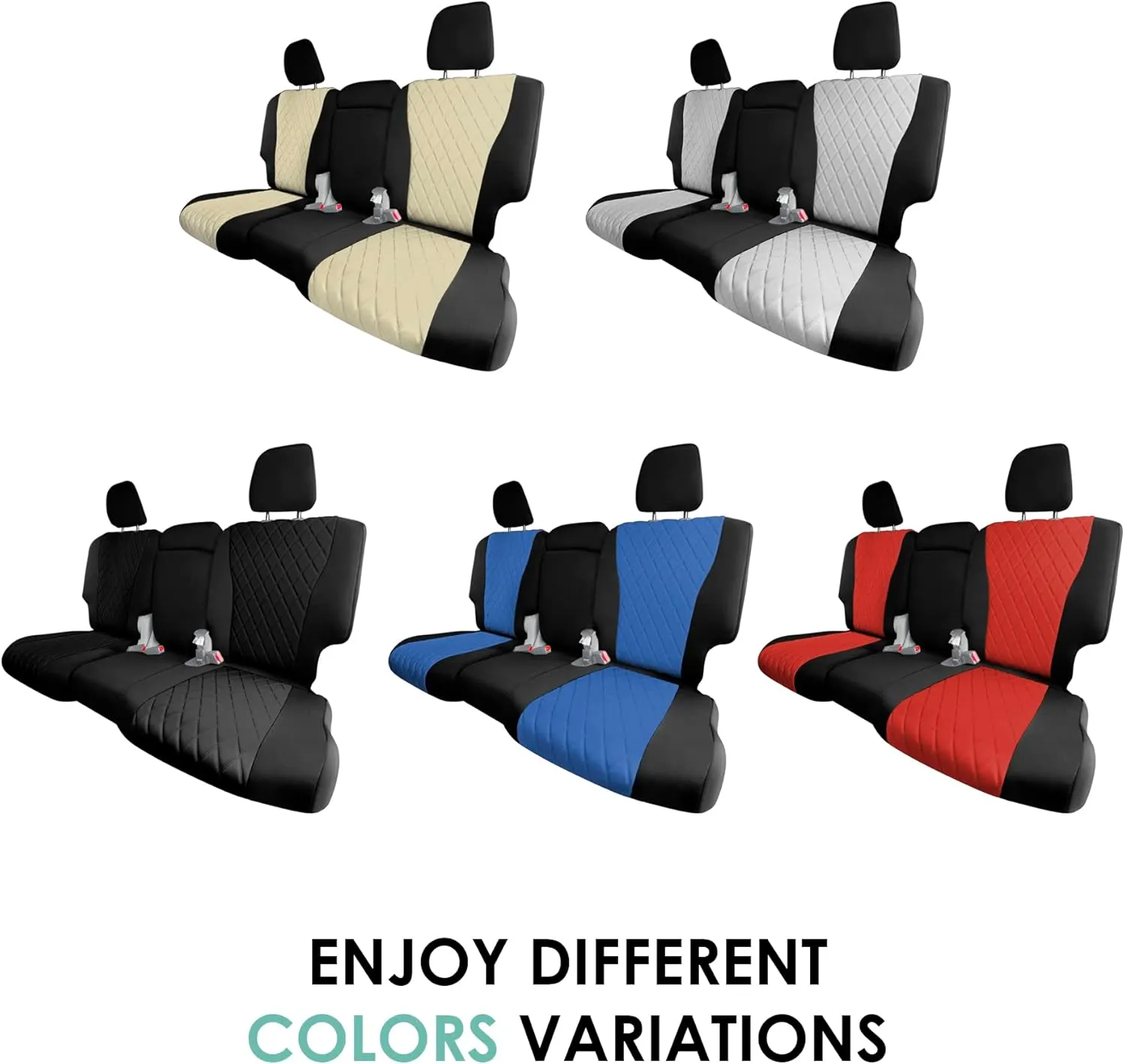 FH Group Custom Fit Car Seat Covers for 2016–2022 Honda Pilot, 2nd Row Blue Ultraflex Neoprene Car Seat Covers, Waterproof Automotive Seat Cover, Honda Accessories