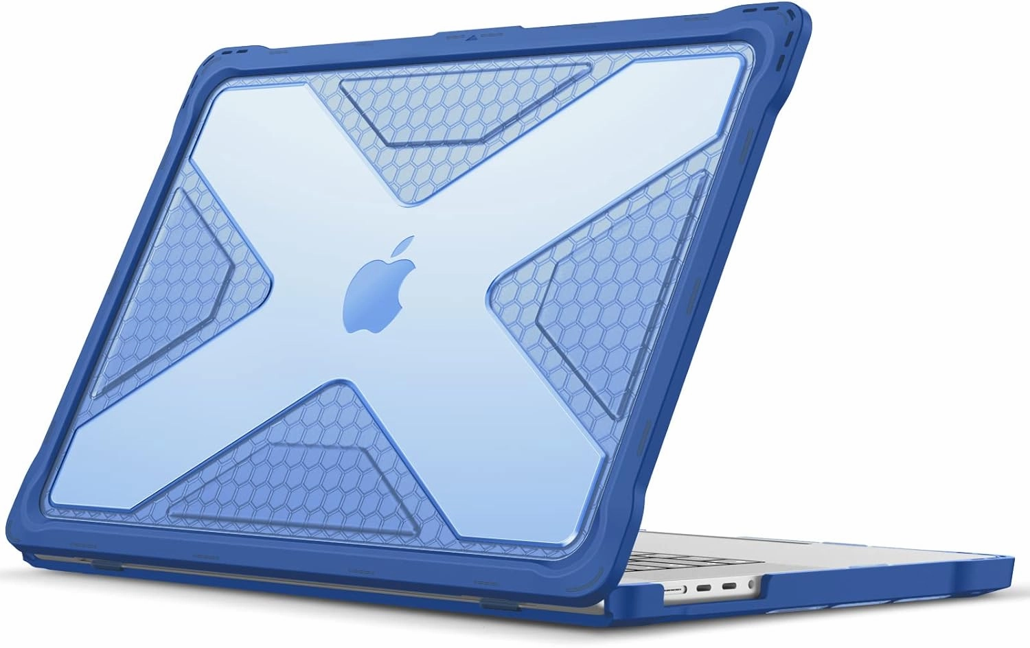 Fintie Case for MacBook Pro 16 Inch A3403 A3186 A2991 A2780 A2485 (2024 2023 2022 2021) - Heavy Duty Rugged Hard Shell Cover with TPU Bumper for MacBook Pro 16" M4/M3/M2/M1 Pro/Max Chip, Blue