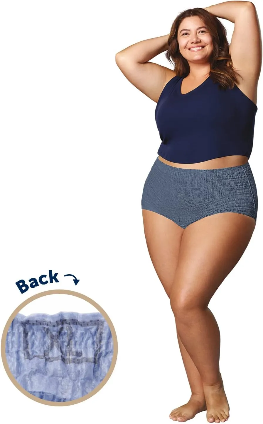 FitRight Fresh Start Incontinence and Postpartum Underwear for Women, XXL, Blue (12 Count) Ultimate Absorbency, Disposable Underwear with The Odor-Control Power of ARM & Hammer