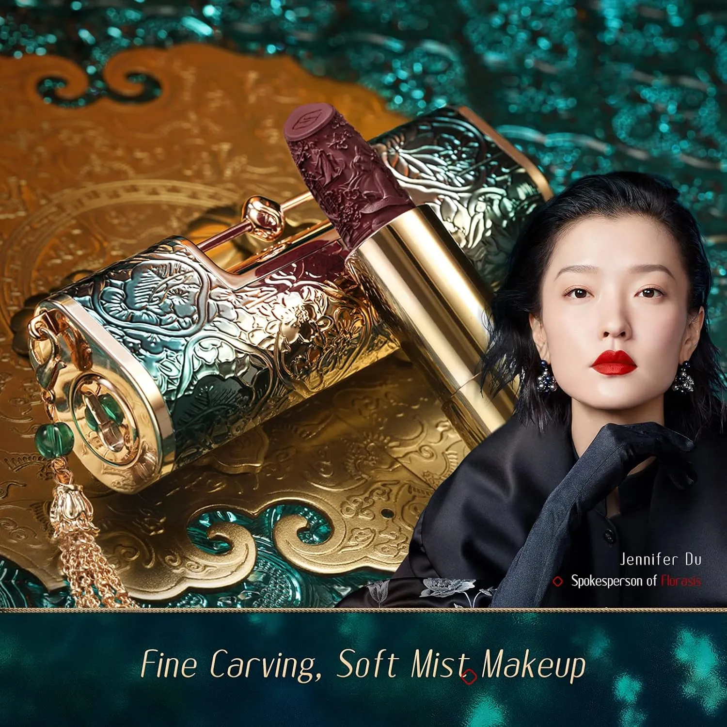 FLORASIS Blooming Rouge Love Lock Lipstick Long-Lasting Sculpting Lipstick Misty Matte Finish Lightweight Nourishing for Everyday Use (M1888 Fuchsia Fame)