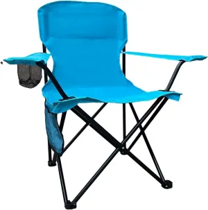 Foldable Camping Chair with Cup Holder, Storage Pocket, 225lbs Capacity, Wide Base Feet for Sand/Mud, Sweatproof Portable Outdoor Chair for Hiking, Beach, Sports, Blue