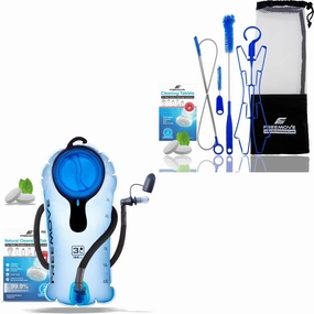 FREEMOVE 3L Hydration Bladder - Blue   Cleaning Kit 6in1 with Drying Hanger