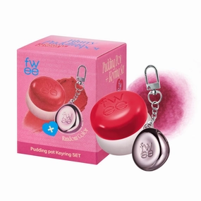 fwee Blurry Pudding Pot   Keychain SET | Airbrushed Blush & Lip, Buildable Pigment, Long-lasting, Lightweight, Easy to Blend, Natural Soft Matte Finish Makeup – Greedy (Plum Red) | 0.17 oz
