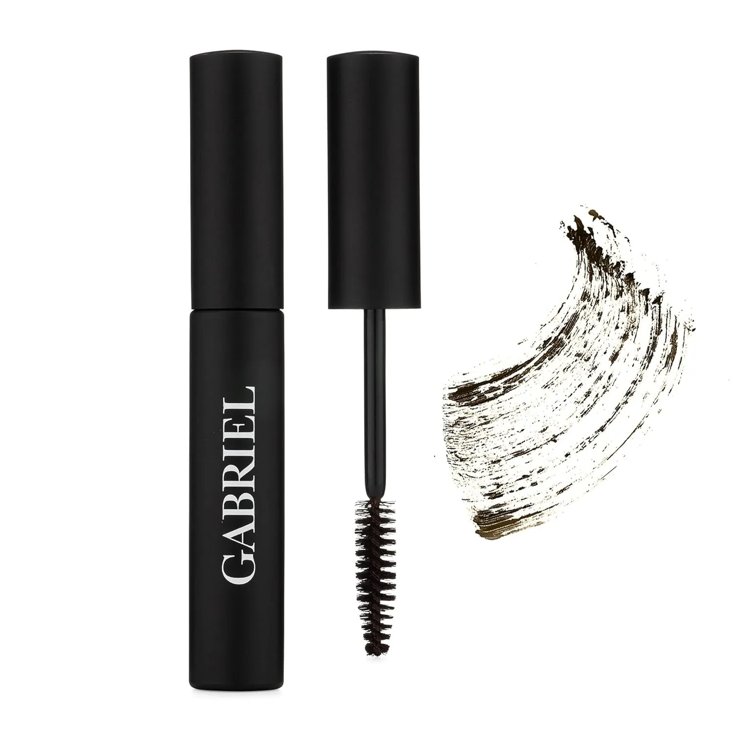 Gabriel Cosmetics Mascara (Black Brown), Natural, Paraben Free, Vegan, Gluten free, Cruelty free, No GMO, Voluminous full lashes, Non flaky, Water resistant, 0.25 Fl Oz