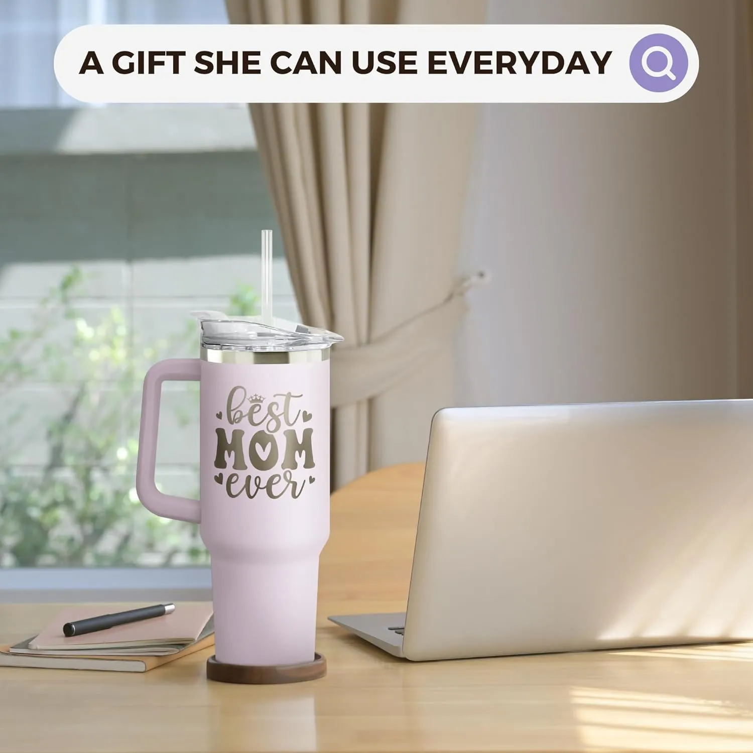 Gifts for Mom from Daughter, Son, Kids - Birthday, Valentines, Christmas, Mothers Day Gifts for Mom - Mama Mother Cup for Women - 40 Oz Purple Stainless Steel 2-sided Tumbler with Lid