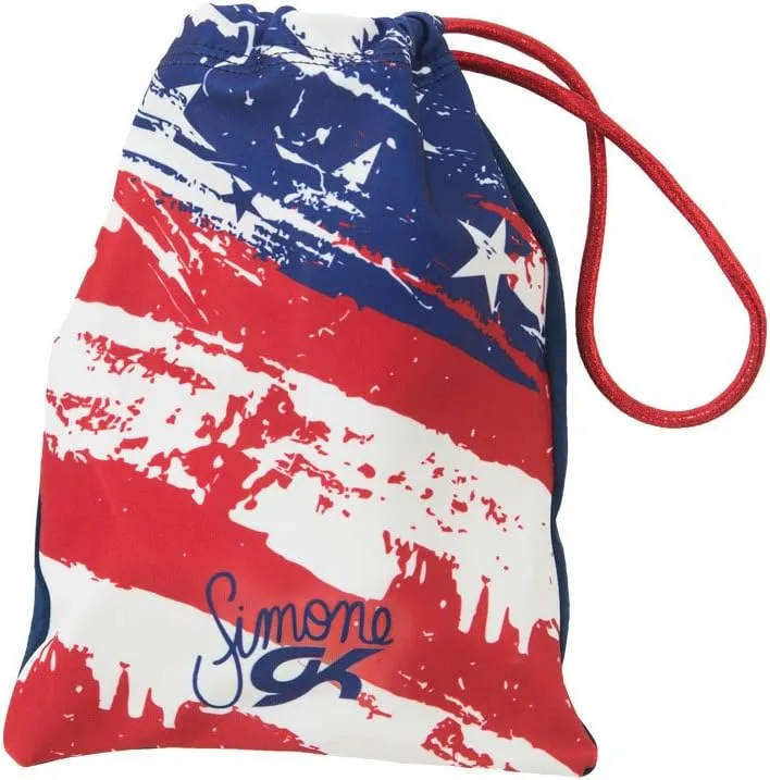 GK Gymnastics Grip Bag for Girls & Women Simone Biles (Red, White & Blue) | Holds Leotards, Gymnast Gear & Ballet Shoes