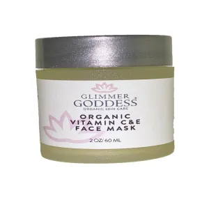 GLIMMER GODDESS Organic Hydrating Face Mask with Vitamin C & Aloe – Nourishing & Revitalizing, 2 oz