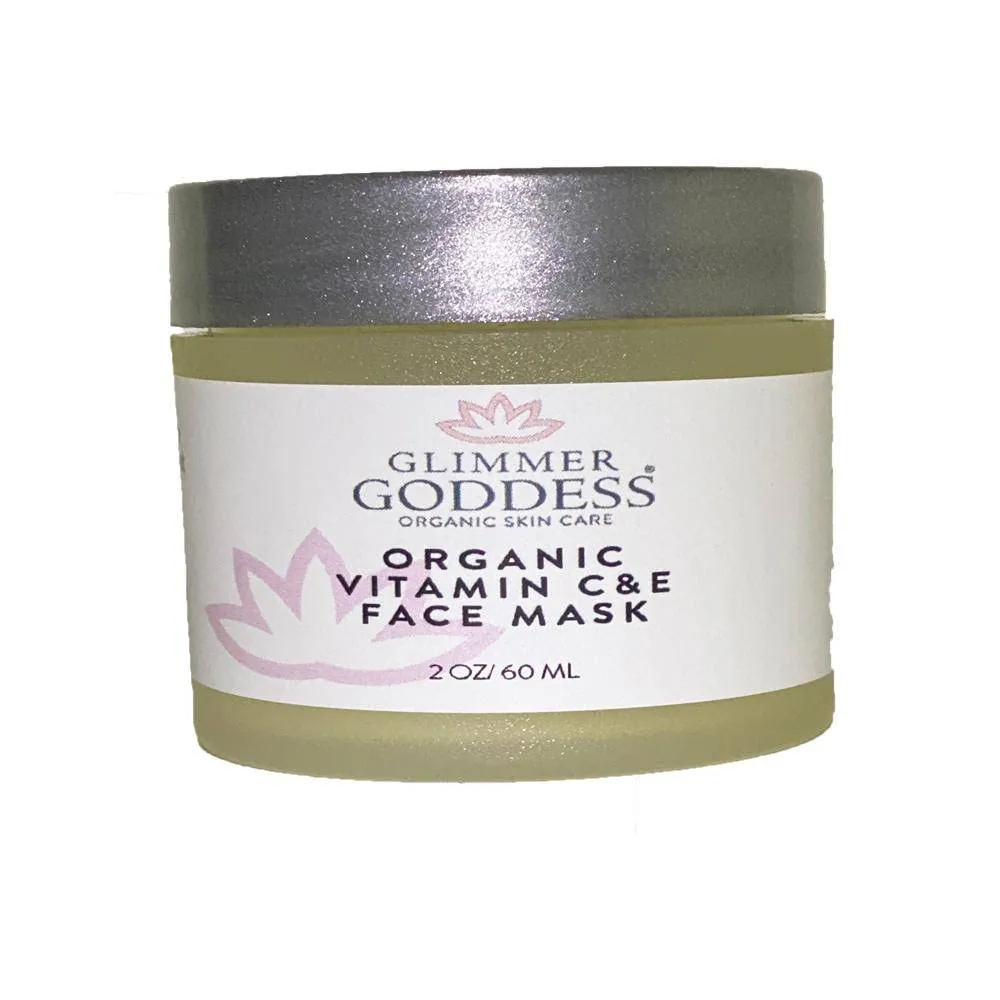 GLIMMER GODDESS Organic Hydrating Face Mask with Vitamin C & Aloe – Nourishing & Revitalizing, 2 oz