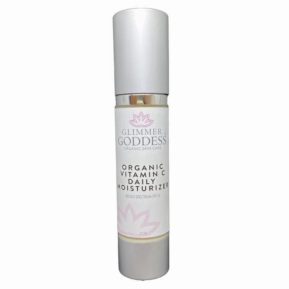 GLIMMER GODDESS Organic Hydrating Face Cream with Vitamin C & Sea Buckthorn – Lightweight Moisturizer, 2 oz
