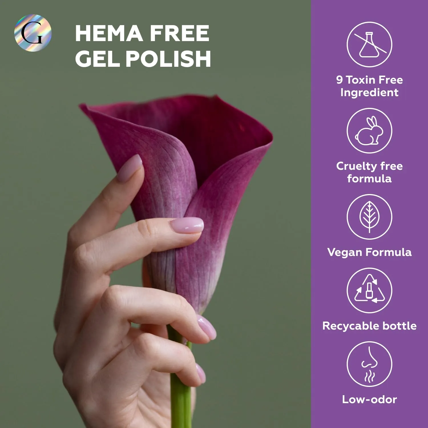 GLOSS HEMA Free Gel Polish Set | 6 Pcs Pastel Gel Nail Polish with Beige, Light Purple, Cream, Light Green, Mint & Baby Blue Colors, Soak Off UV LED Gel Polish, Nail Art Gel, DIY Nail Gifts for Girls