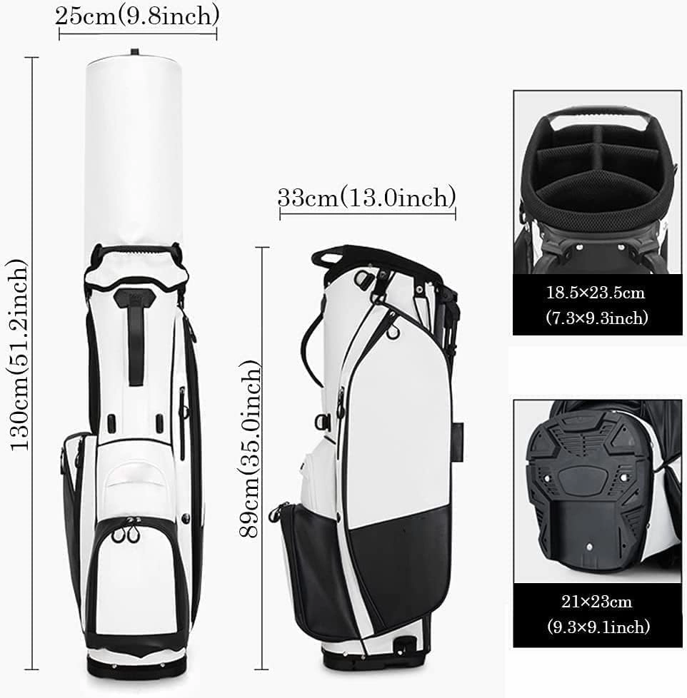 Golf Cart Bag 6 Dividers Top Clubs Organizer Lightweight with Cooler Pouch, Dust Cover and Backpack Strap