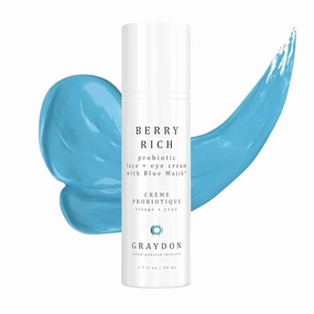 Graydon Skincare Berry Rich Probiotic Face & Eye Cream Hydration Anti Aging Under Eye Moisturizer With Cocoa Butter, Berries, Algae 1.7 Fl Oz