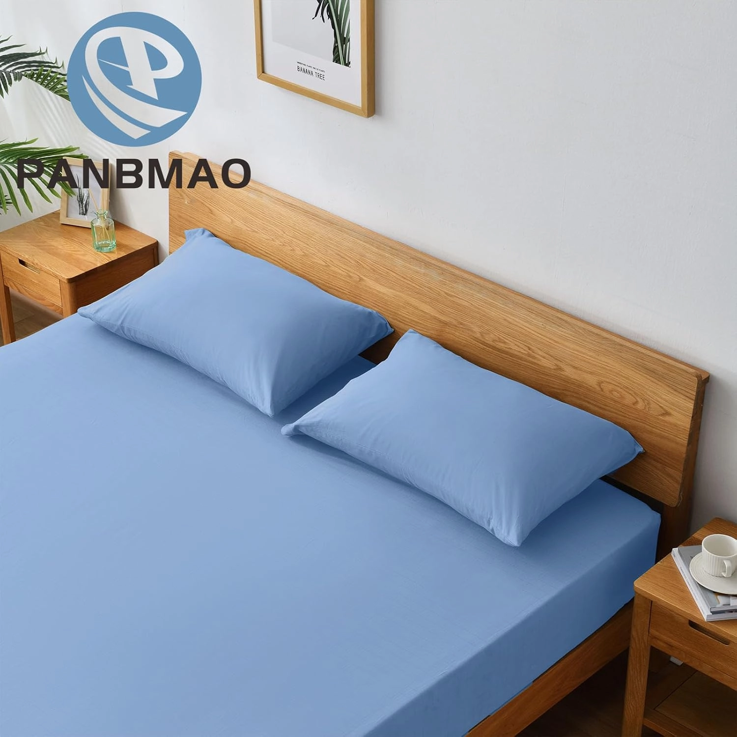 Grounding Sheets King Deep Pocket Organic Cotton With Silver Fiber, Earth Fitted Sheet With Cord (Placid Blue, King - 76"x80"x15")