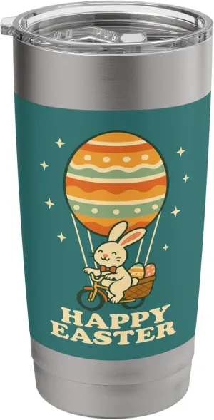 Happy Easter – Bunny with Egg Hot Air Balloon Adventure Stainless Steel Insulated Tumbler
