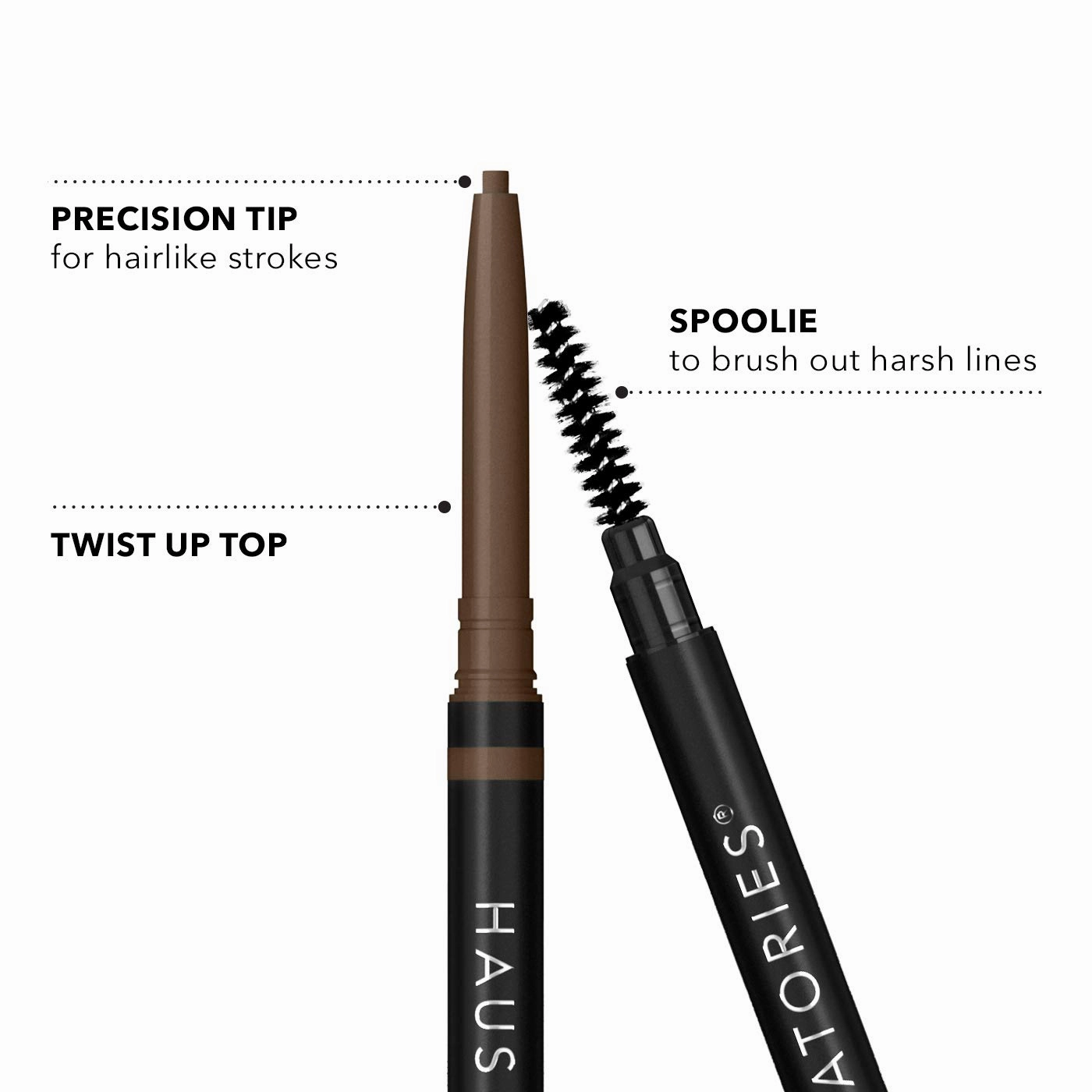 HAUS LABORATORIES By Lady Gaga: THE EDGE PRECISION BROW PENCIL | Micro Eyebrow Pencil for Natural Hairlike Strokes, Defining & All Day Wear, Available in Black, Brown & More Shades | .002 Oz.