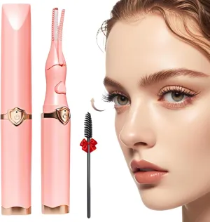 Heated Eyelash Curler - Fast Heat up in 8s - 3 Heat Modes with USB Rechargeable - Electric Eyelash Curler - Natural Curling 24 Hours Long Lasting, Anti-Burn Eyelid, Light Pink CA