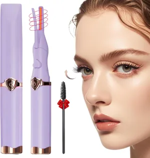 Heated Eyelash Curler - Fast Heat up in 8s - 3 Heat Modes with USB Rechargeable - Electric Eyelash Curler - Natural Curling 24 Hours Long Lasting - Anti-Burn Eyelid, Purple CB