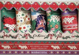 Heathcote & Ivory Cath Kidston Red Berry & Cedar Christmas Legends Hand Cream Set 5x 30ml