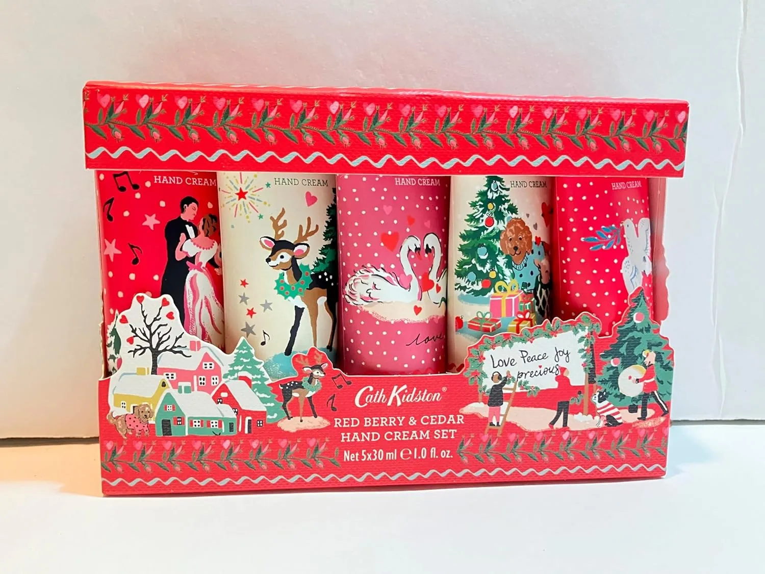Heathcote & Ivory Cath Kidston Red Berry & Cedar Christmas Legends Hand Cream Set 5x 30ml