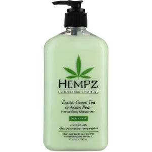 Hempz Body Moisturizer Green Tea and Asian Pear 17 Ounce Pump (500ml) (Pack of 3)