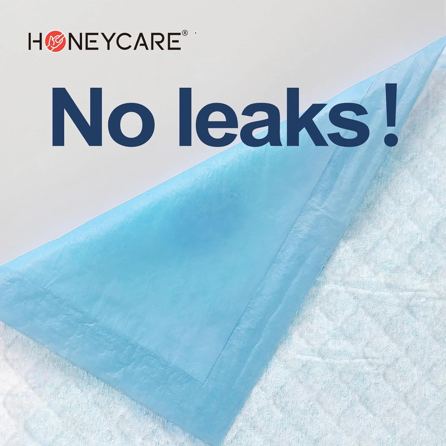 HONEY CARE All-Absorb, X-Large 28" x 34", 40 Count, Dog and Puppy Training Pads, Ultra Absorbent and Odor Eliminating, Leak-Proof 5-Layer Potty Training Pads with Quick-Dry Surface, Blue