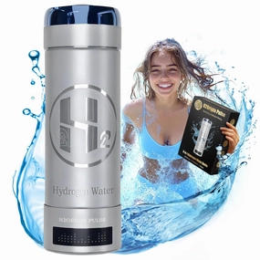 Hydrogen Water Bottle Generator, Up to 9000 PPB Hydrogen Bottle Water Ionizer with SPE/PEM Technology, 3-in-1 Portable Universal Adapter and Refreshing Mist Spray for Home Hydration