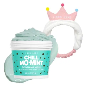 I DEW CARE Wash-Off Face Mask - Chill Mo Mint, 3.38 Oz   Face Wash Headband - Pink Tiara Bundle
