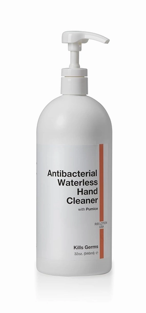 I.C. Waterless Hand Cleaner. 3 in 1 Formula Sanitizes, Moisturizes, & Cleanses Skin. Kills 99.99% of Germs. Micro Scrubbers Rid the Skin of Grease Dirt & Grime. Towel Off. USA 32oz (ISGC-32)