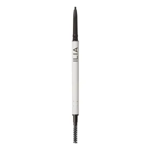 ILIA - In Full Micro-Tip Brow Pencil with Spoolie | Buildable Pigment, Fade-Resistant | Safe for Sensitive Eyes, Fragrance   Silicone-Free | Non-Toxic, Vegan, Cruelty-Free, Clean Makeup (Soft Black)