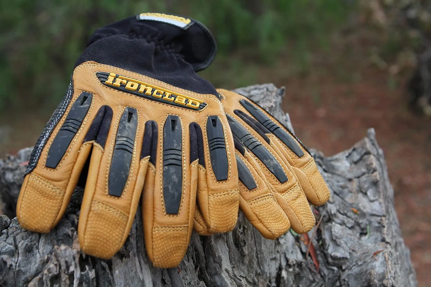 Ironclad Ranchworx Work Gloves RWG2, Premier Leather Work Glove, Performance Fit, Durable, Machine Washable, (1 Pair), RWG2-04-L,Brown/Black