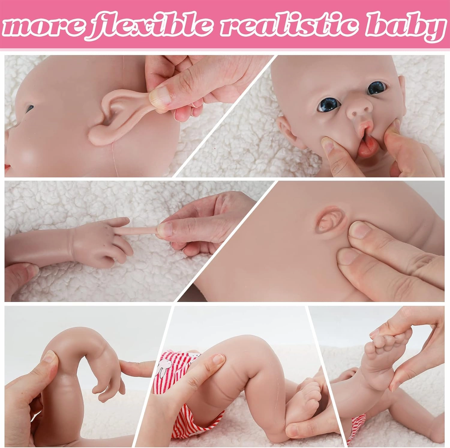 IVITA 20 inch Reborn Silicone Baby Dolls Girl Lifelike Real Newborn Real Life Babies for Kids Ages 3  Best Birthday Present Stress-Relief Toy