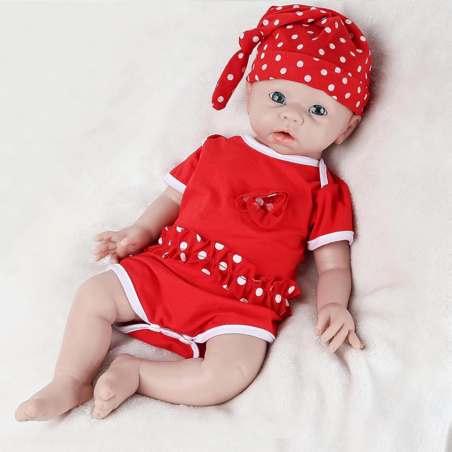 IVITA 20 inch Reborn Silicone Baby Dolls Girl Lifelike Real Newborn Real Life Babies for Kids Ages 3  Best Birthday Present Stress-Relief Toy