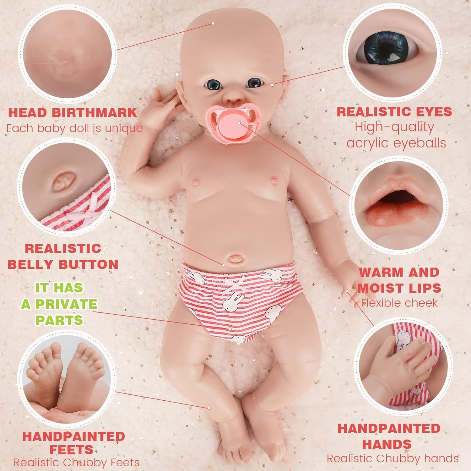 IVITA 20 inch Reborn Silicone Baby Dolls Girl Lifelike Real Newborn Real Life Babies for Kids Ages 3  Best Birthday Present Stress-Relief Toy