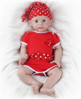 IVITA 21 inch Soft Real Newborn Silicone Baby Doll Girl Lifelike Babies with Clothes & Feeding Accessories Stress-Relief Toy