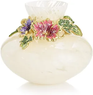 Jay Strongwater Holland Leaf and Flower Vase - Provence #SDH6634-276