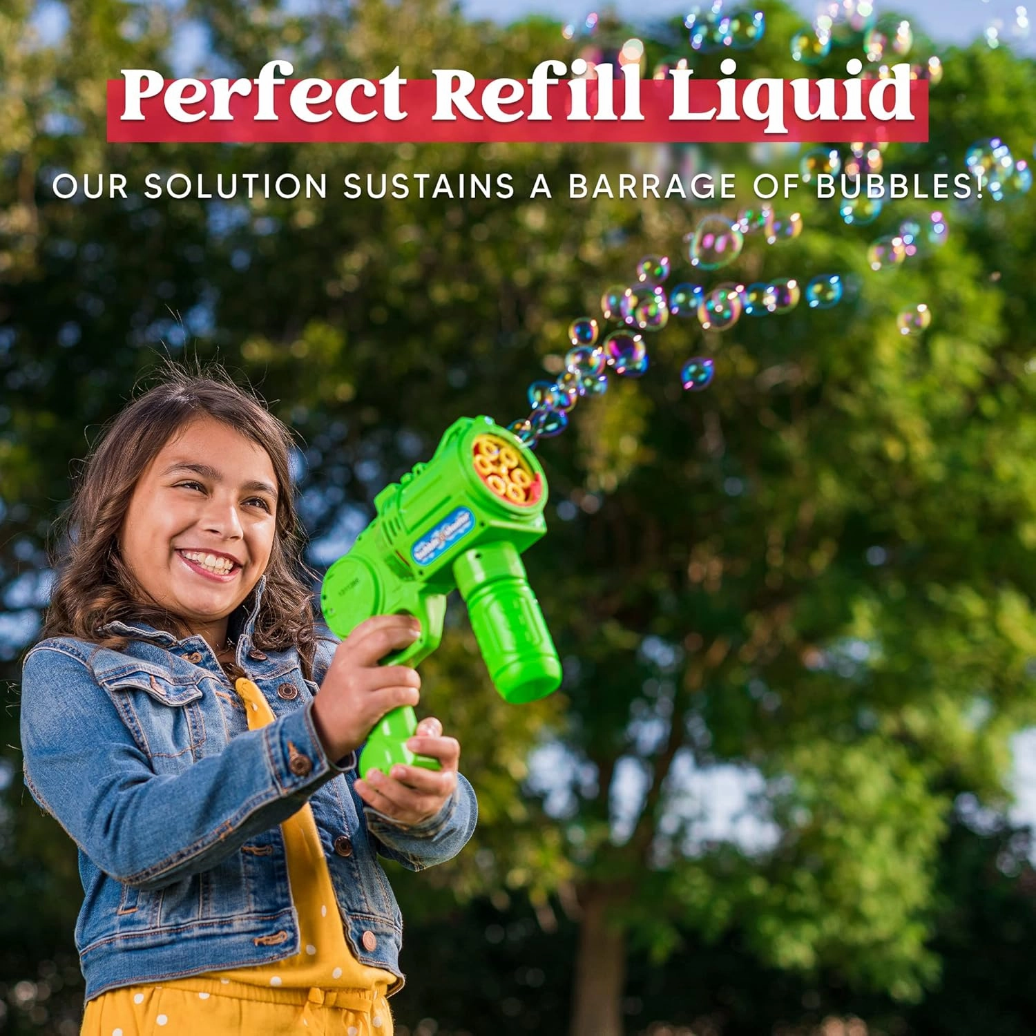 JOYIN 2 Bottles Bubbles Refill Solutions 64 oz (up to 5 Gallon), Concentrated Solution for Bubble Machine, Gun, Wand Refill Fluid Summer, Easter Toys(Orange Blue)