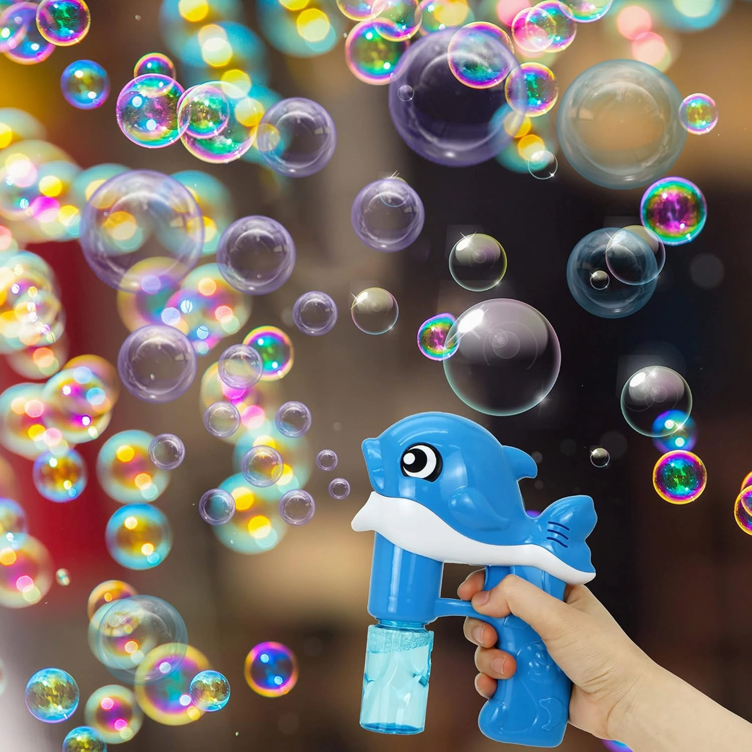 JOYIN 2 Bubble Guns Kit, Whale Automatic Bubble Maker Blower Machine with 4 Solutions for Kids, Party Favors, Summer Toy, Birthday, Outdoor & Indoor Activity