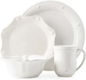 Juliska Berry & Thread 4pc Place Setting with Mug and Cereal - Whitewash