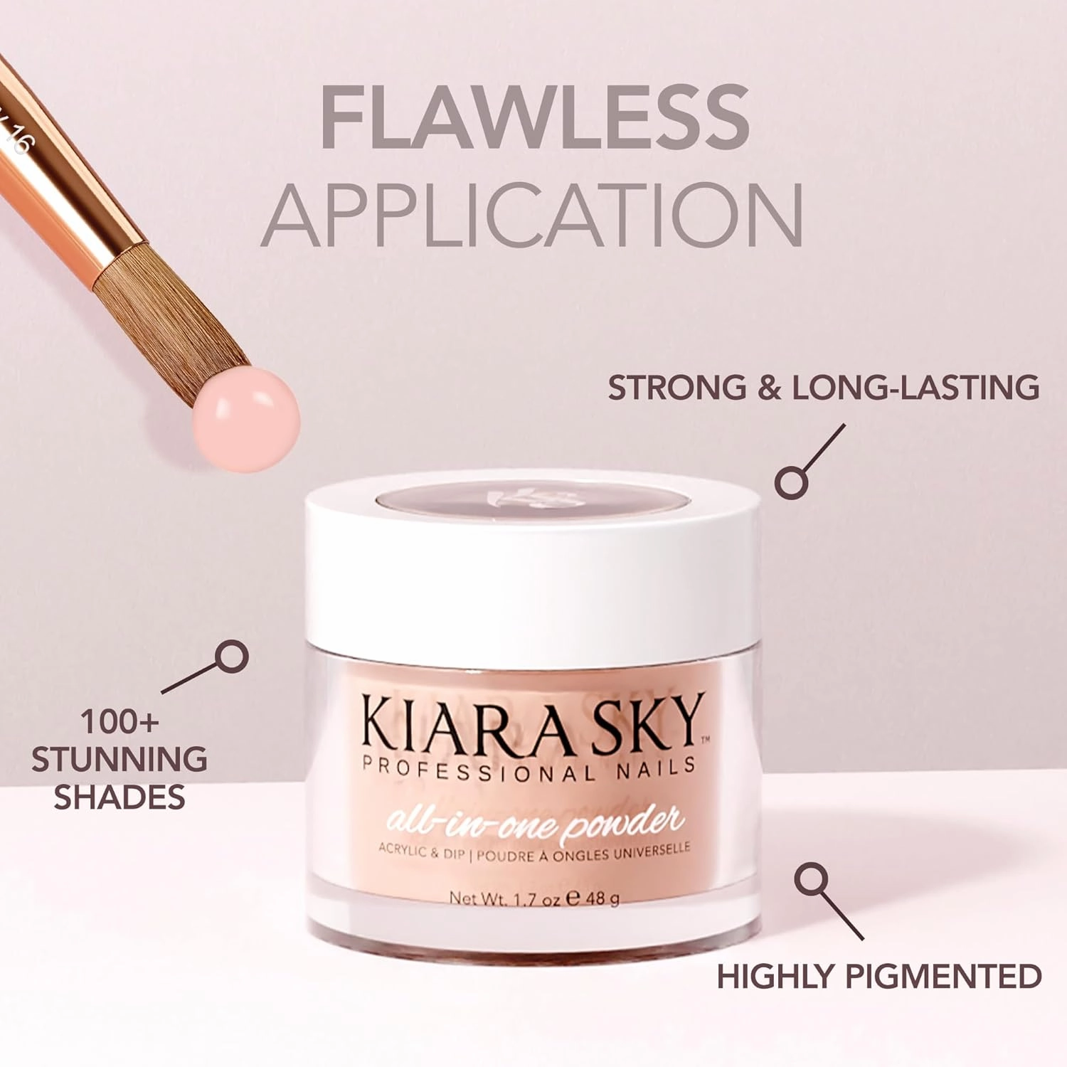 Kiara Sky All-In-One Acrylic Nail Powder | Multi-Use Dip & Acrylic Powder | Sculpting, Overlay & Dipping 2 oz, Ultraviolet