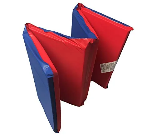 KinderMat, 1.5 Inch Thick, 4-Section Rest Mat, Red/Blue, Great for School, Daycare, Travel, and Home, 100% Made in The USA…