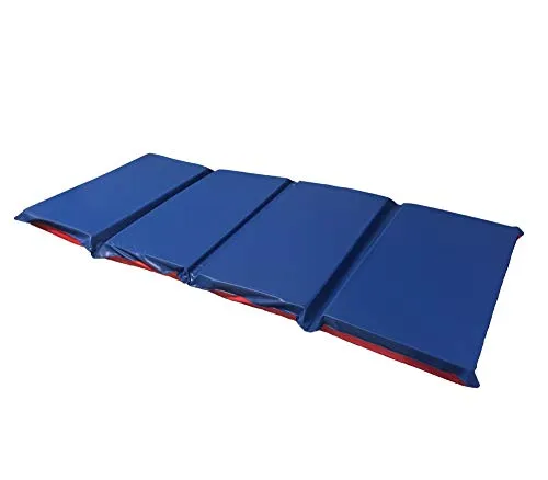 KinderMat, 1.5 Inch Thick, 4-Section Rest Mat, Red/Blue, Great for School, Daycare, Travel, and Home, 100% Made in The USA…