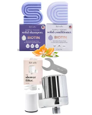 Kitsch Purple Shampoo   Conditioner and Shower Filter (Chrome) Bundle with Discount