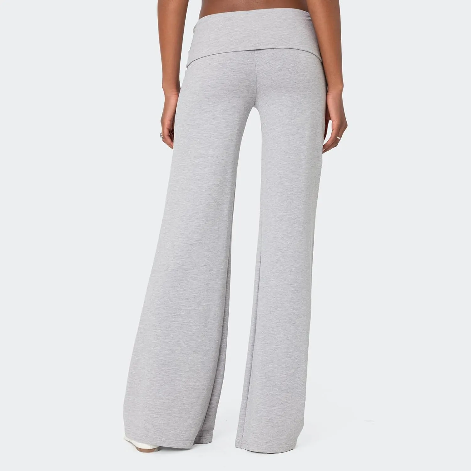 KMBANGI Women Skinny Pants Fold Over Bootcut Stretchy Yoga Flare Leggings Long Y2k Joggers Sweatpants Lounge Streetwear